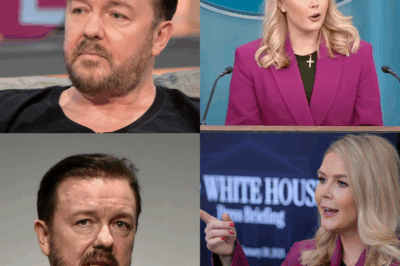 “You Won’t Believe What Just Happened on Live TV: Karoline Leavitt Flips the Script on Ricky Gervais with One Savage Sentence — Studio Stunned into Total Silence!”