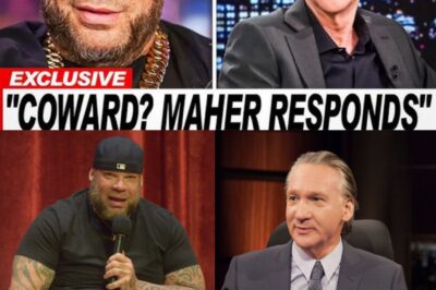 Media storm erupts — Tyrus boldly challenges Bill Maher in a fiery confrontation that left the studio silent and viewers on edge. Tyrus didn’t hold back. In a stunning moment on Real Time with Bill Maher, he confronted Maher, calling him a ‘coward’ and demanding accountability. The atmosphere was intense, and when everything settled, the studio was completely silent—then chaos erupted. Social media is on fire. Here’s why this showdown has everyone talking…
