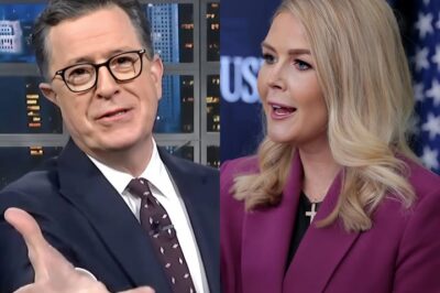 Drama explodes: Karoline Leavitt responds harshly on Stephen Colbert’s show, what truth makes everyone stunned?